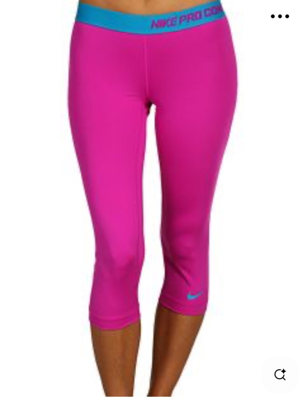 Nike Pro women’s M Hot Pink Cropped Leggings Blue dri - fit Orange activewear